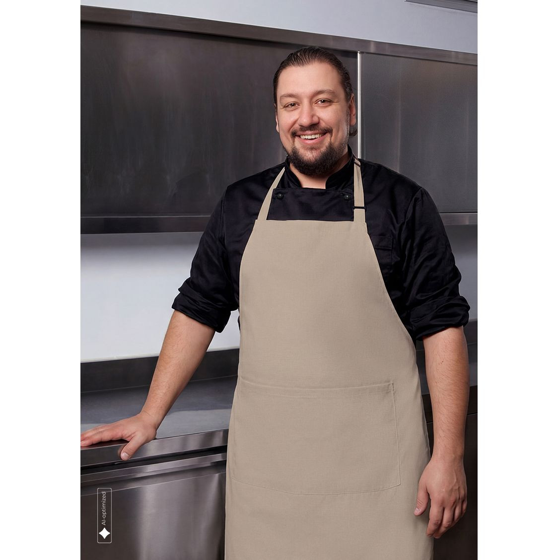 XXL OVERSIZED BIB APRON BASIC WITH BUCKLE AND POCKET